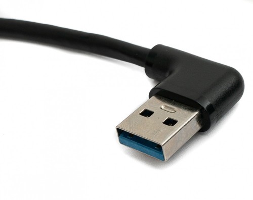 USB 3.0 Cable 30 CM Type A Socket To Plug Adapter Screw Angle Black - Zdjęcie 4 z 4
