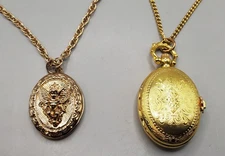 Watch Locket WORKS UNWORN N.O.S.; Angel Photo Locket Pendant & Chain 