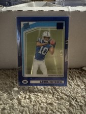 2024 Panini Clearly Donruss Rated Rookie Blue #/49 Adonai Mitchell #71