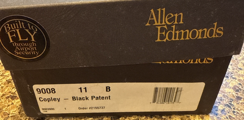 Allen Edmonds Men's Black "Copley" Patent Leather Dress Shoes 11 B Shoe Bags Box - Picture 19 of 20