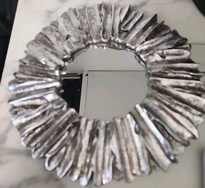 Uttermost  Weighty Silver Mirror - 8" Diam ,mirror 3.5"