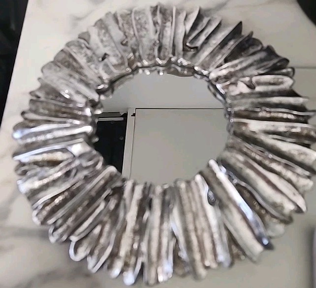 Uttermost  Weighty Silver Mirror - 8" Diam ,mirror 3.5"