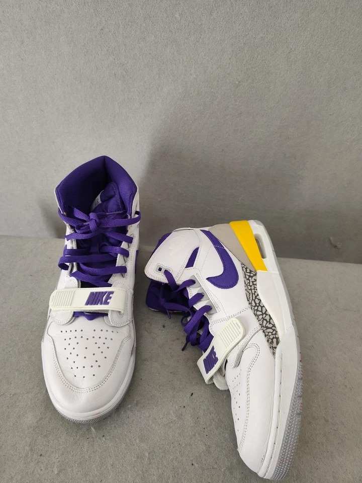Nike Air Jordan Legacy 312 Lakers Hombres Tenis 13 Blanco Zapatos de Baloncesto con Cordones Foto 4 de 4