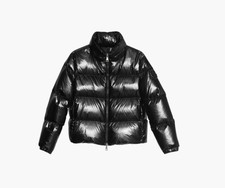 Moncler Meuse Laminated Nylon Down Jacket in Black Size 1 DC427
