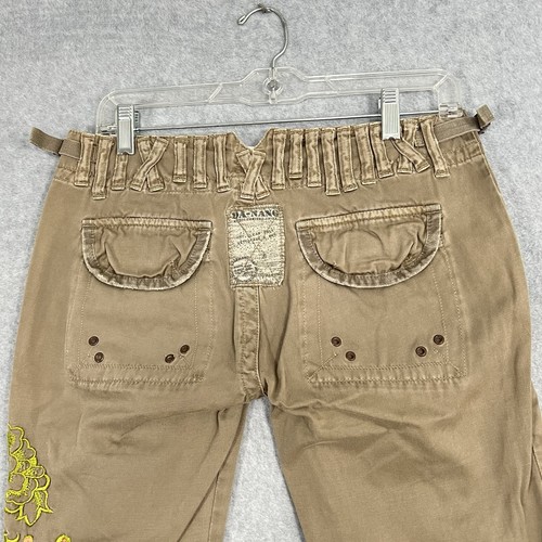 Pantalones Da Nang Vintage Mujer Talla M 29x31 Bordados Dragón Botón Mosca Y2K - Imagen 16 de 24