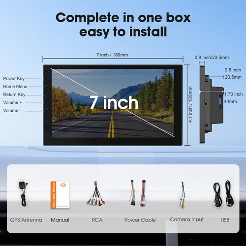 7" Double Din Car Stereo w/Wireless CarPlay & Android Auto - Android 13 Touch... - Picture 8 of 8