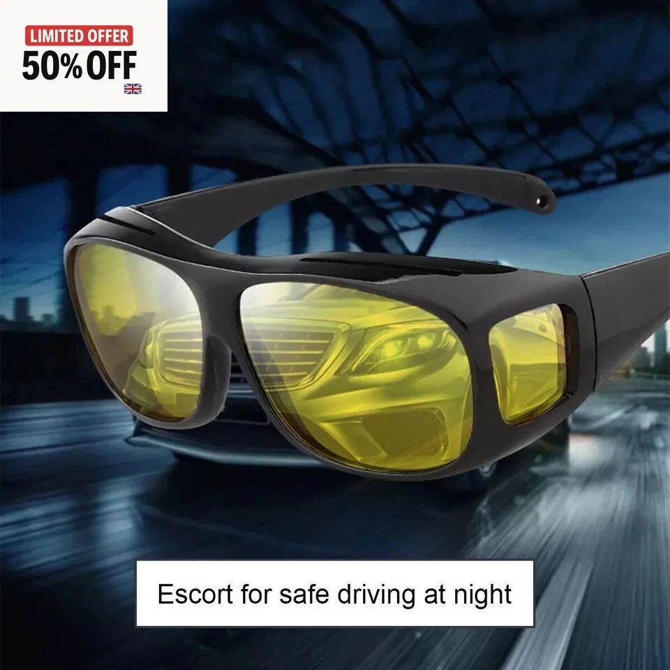 Night Driving Glasses HD Anti Glare Vision Polarized Yellow Lens Tinted Unisexs - Image 4 of 4