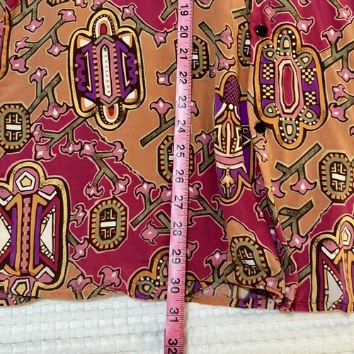 Vintage Reyn Spooner Graphic Print Rayon Camp Shirt Multicolor Pink Men’s Size L - Picture 7 of 7