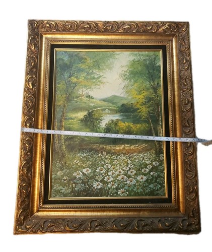 großes Ölgemälde Vintage gerahmt original signiert - Bild 5 von 18