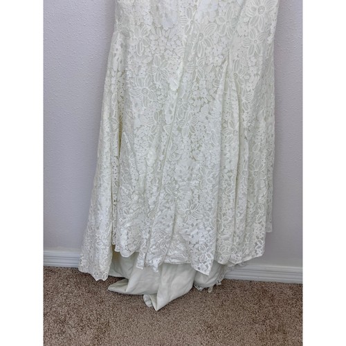 Galina Strapless Lace Wedding Dress Ivory Size 12 OP1360 Ribbon Detail Mermaid - Picture 14 of 17