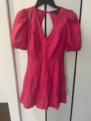 French Connection Dress Womens Size 4 Whisper Summer Pink Puff - Afbeelding 1 van 16