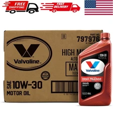 Advanced 10W-30 High Mileage Motor Oil with Seal Conditioners - 6 Quart Set
