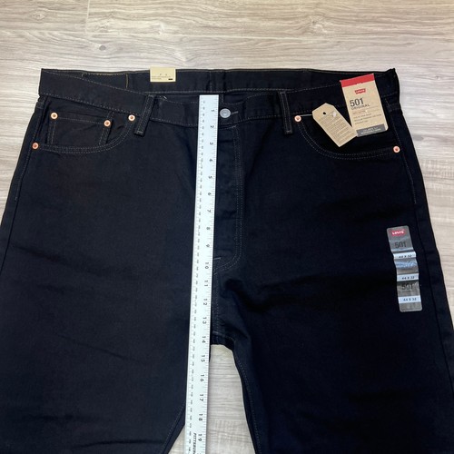 Pantalones de mezclilla para hombre Levi's 501 corte original negros pierna recta 100 % algodón talla W44 L32 - Imagen 4 de 11