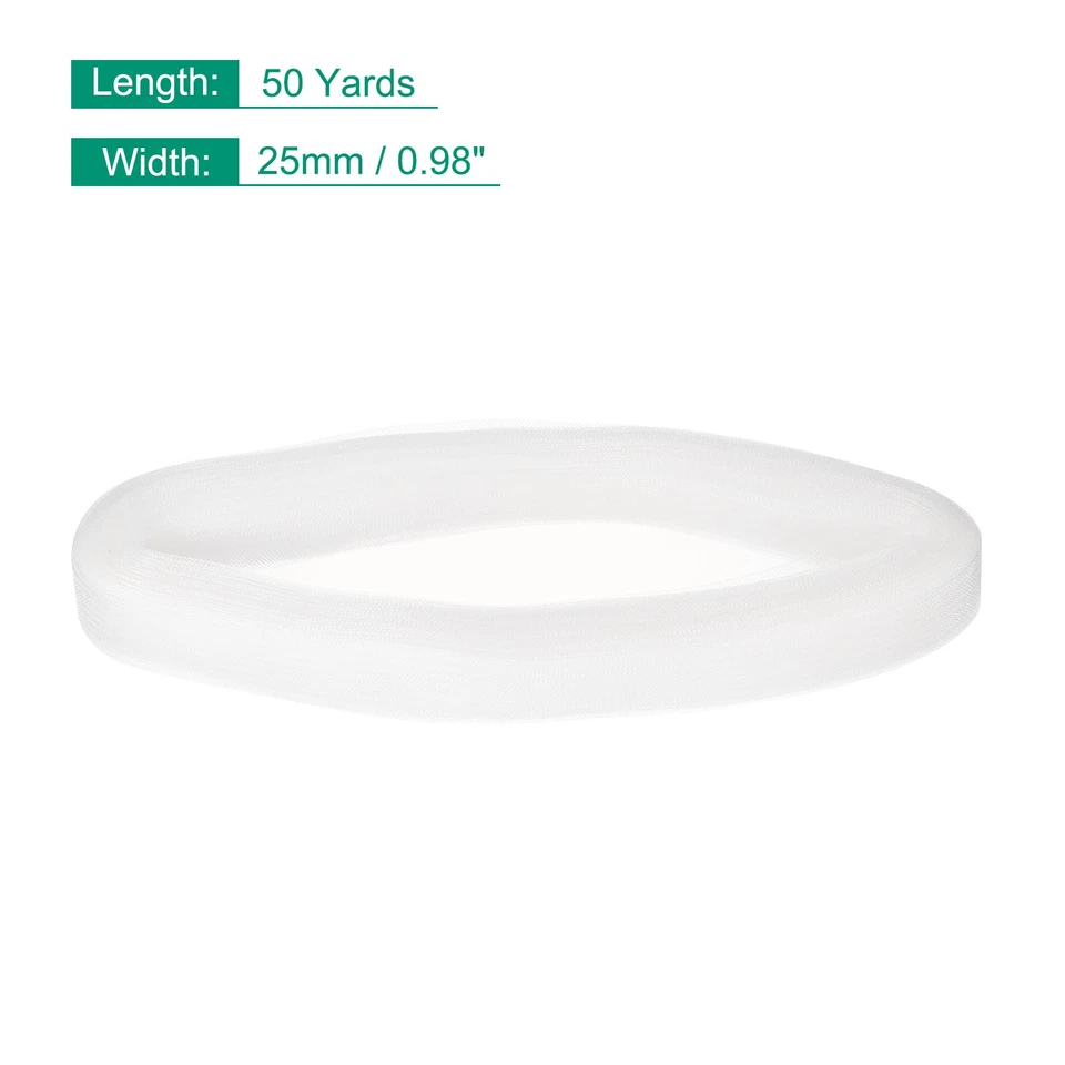 50 Yards Stiff Horsehair Braid 1 Inch Wide for Polyester Light White Foto 2 de 4