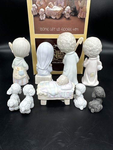 Juego de 9 Estatuillas Belén De Colección Preciosos Momentos Ven Adorémoslo Navidad - Imagen 9 de 13