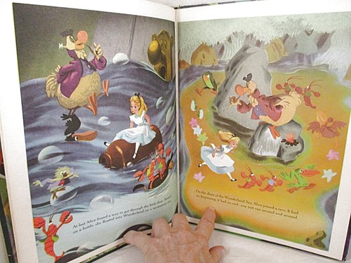 Vintage 1972 Pre-UPC Ein großes goldenes Buch Walt Disneys Alice im Wunderland Film Illus - Bild 10 von 18