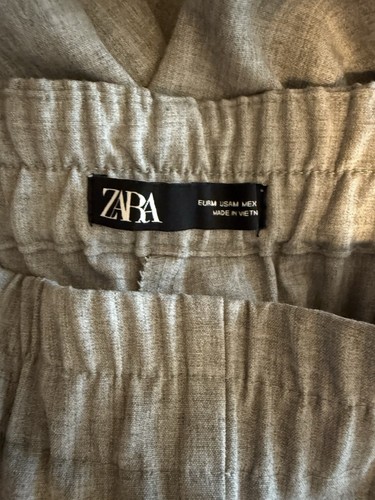 ZARA Pantalone Carriera Grigio Elastico Vita Elasticizzato Casual Uomo Taglia Media - Foto 3 di 4