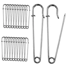  4 Inch Large Safety Pins for Clothes Big Heavy Giant Safety Pin for Fashion, 