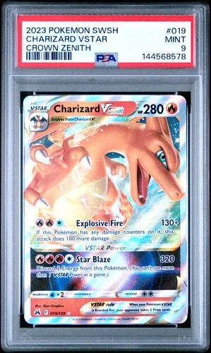 2023 POKEMON SWORD & SHIELD CROWN ZENITH #019 CHARIZARD VSTAR PSA 9