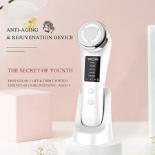 Facial Massager - Red/Blue Light, Serum Import, Cleansing & Export Beauty Device