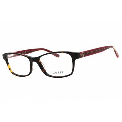Guess Women's Eyeglasses Rectangular Dark Havana Acetate Frame, 51mm GU2874 052