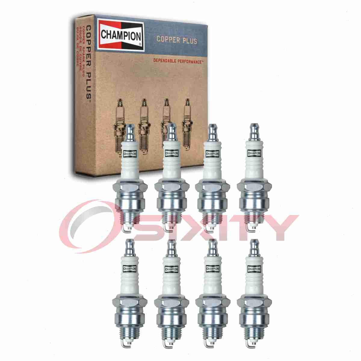 8 pc Champion Copper Plus Spark Plugs for 1969-1970 Chevrolet Nova 5.7L V8 ru