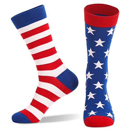American Flag Socks for Men or Women 4th July Middle Socks 10-13 Afs-blue+red - Picture 2 of 7
