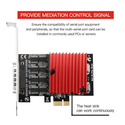 RS232 Serial Port 8-Port PCIE Serial Expansion card Expansion Adapter Riser Card - Picture 4 of 8
