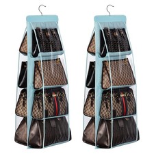 2-Pack Handbag Hanging Purse Organizer for Closet, 8 Pocket Handbag Storage O...