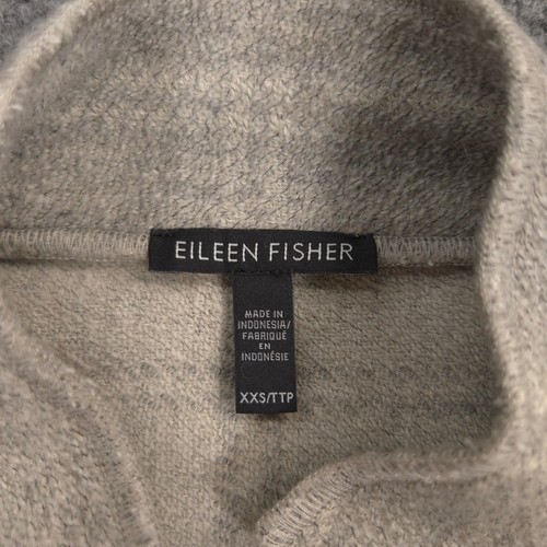 Eileen Fisher Mantel mit hohem Kragen Damen XXS dunkel perlgrau vorne offen Wollmischung - Bild 7 von 9