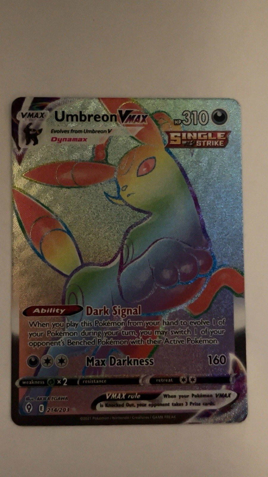 Deal for Umbreon VMAX 214/203 - Pokemon TCG Evolving Skies Sword & Shield Secret Rare NM