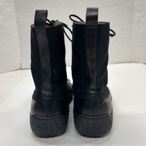 Polo Ralph Lauren Lace Up Boot Men US Sz 10.5 Black Leather/canvas Made In Italy - Imagen 8 de 15