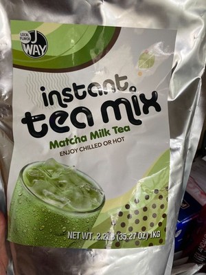 J WAY Instant Tea Mix Matcha Milk Tea Powder 2.2 LB (35.27OZ) 1 KG | BB 10/21/25