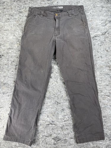Carhartt Black Rugged Flex Relaxed Fit Jeans Faded 34x32 Distressed Workwear - Bild 2 von 10
