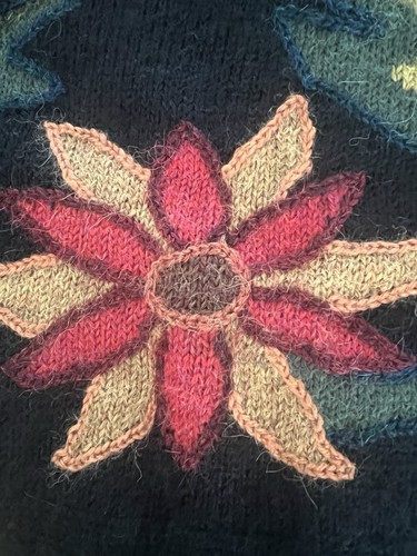 Alpaka Pullover Gr. S Herbst Winter Blumen Baby Alpaka Peru No Wear Pulli - Bild 6 von 12