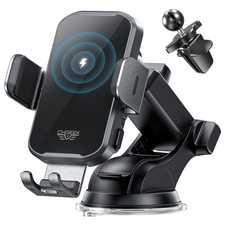 Wireless Car Charger Phone Holder Mount, 15W Fast Charging Auto Clamping Phon...