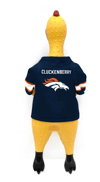 Juguete de goma para perro LE NFL Denver Broncos Team pollo Foto 2 de 2