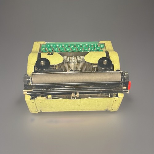 1950’s Vintage Childrens Metal Tom Thumb Toy Green Typewriter W/Case - Picture 2 of 5