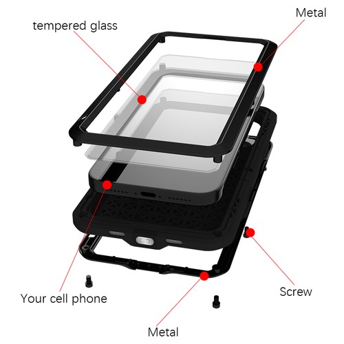 Military Grade Protection For iPhone 17 Pro Max Case with Tempered Glass Screen - Picture 2 of 13