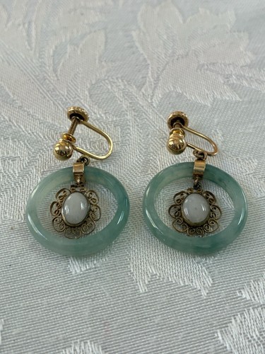 Vintage Carla Jade Gold Filled Earrings Screw Back - Picture 1 of 4