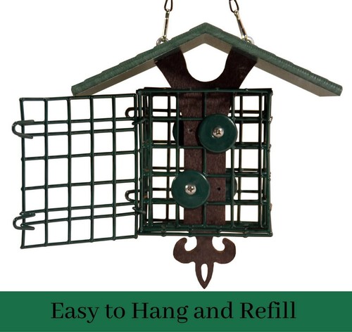 JCS Wildlife Fleur de Lis Suet Feeder with Eco-Friendly Poly Lumber Roof - Imagen 2 de 7