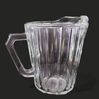 VTG Depression Clear Glass Pitcher 7" Ice Lip Spout D Handle