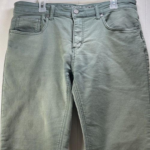 VGB Vintage Genes Black Jeans Mens Sz. 36 x 32 Slim Fit Olive French Terry Denim - Picture 2 of 19