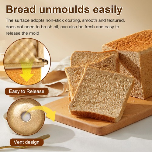 Square Loaf Pan with Lid Toast Mold Bread Pan Pullman Loaf Pan with Cover8612 - Picture 2 of 8