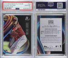 2018 Bowman Platinum Base Shohei Ohtani (Pitching) #34 PSA 10 GEM MT Rookie RC