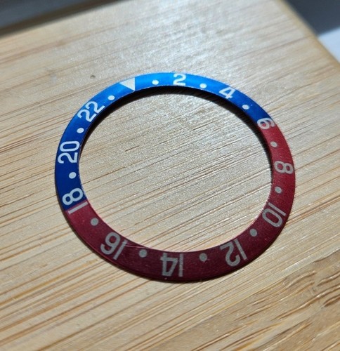 Genuine Rolex 1675 Pepsi Bezel Insert, Red Back - Picture 3 of 4