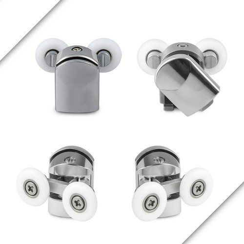 Duschkabinenrolle 23 mm 4x Obere 4x Untere Rolle Duschkabine Ersatzrollen Chrome - Bild 5 von 8