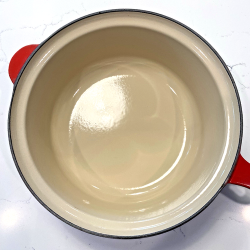 Le Creuset Multifunction 2 In 1 Sauce Pan and Skillet #26 Cerise Red 3.5qt - Picture 6 of 14