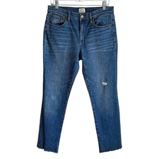 J.Crew Slim Broken In Boyfriend Mid Rise Medium Wash Denim Jeans Size 27