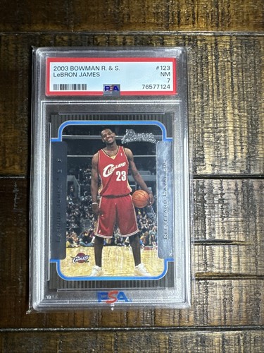 2003-04 Bowman Rookies & Stars LeBron James Rookie Card RC #123 PSA 7